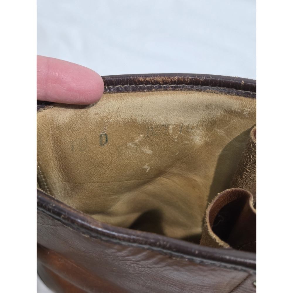 VTG Gold Bond Cushioned Work Boots 10 D Mens Brown Leather Moc Toe Oil Resistant - Picture 9 of 11